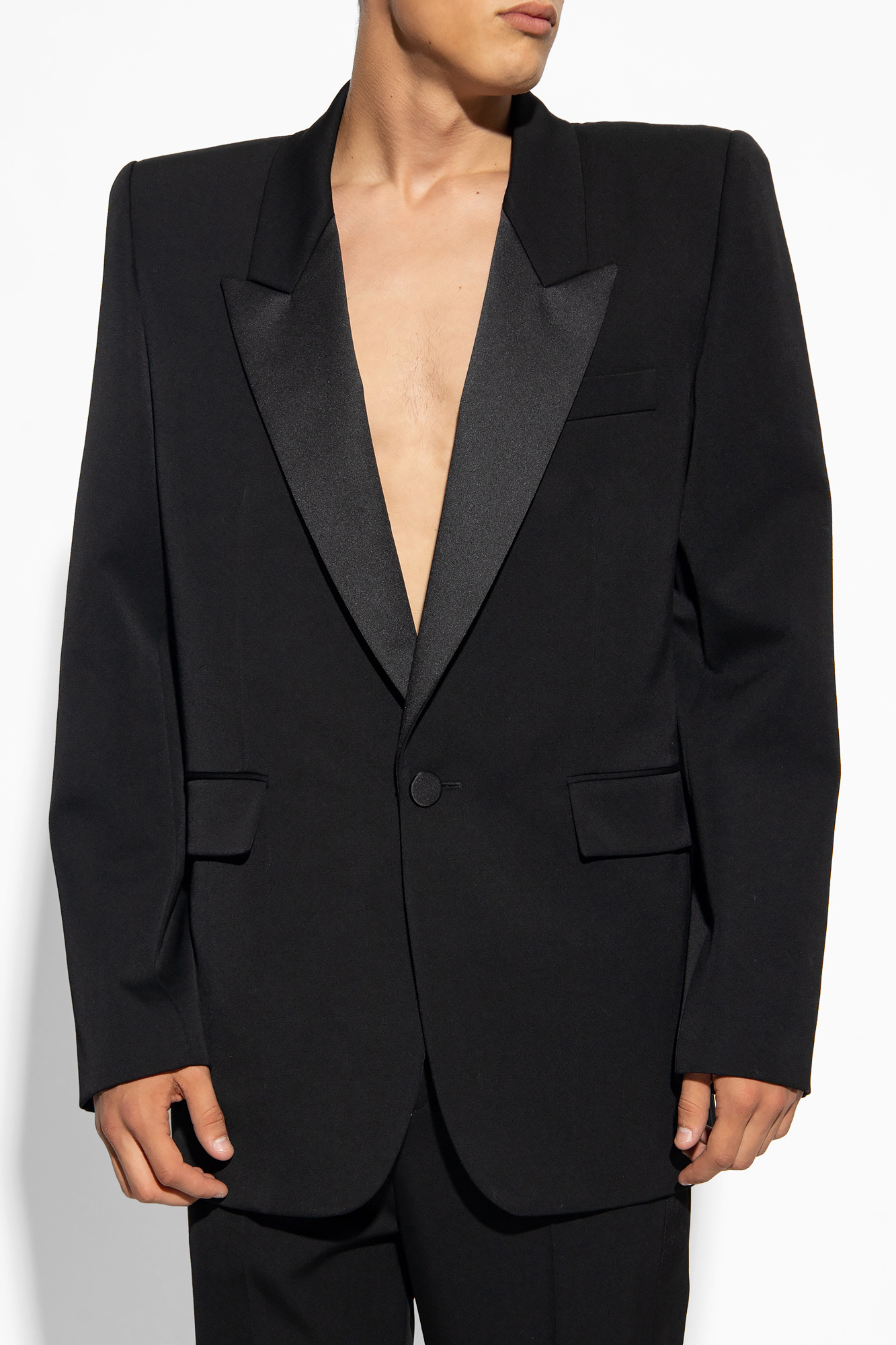 アウターその他 SAINT LAURENT Certified wool Tuxedo Blazer Certified wool Tuxedo Blazer with silk lining SAINT LAURENT